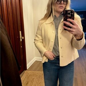 Petite Sophisticate 100% Wool Jacket | M | Cream